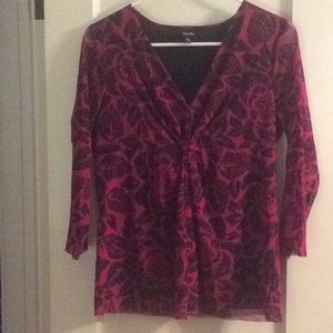 Rafaella 3/4 Sleeve Shirt Pink/Black